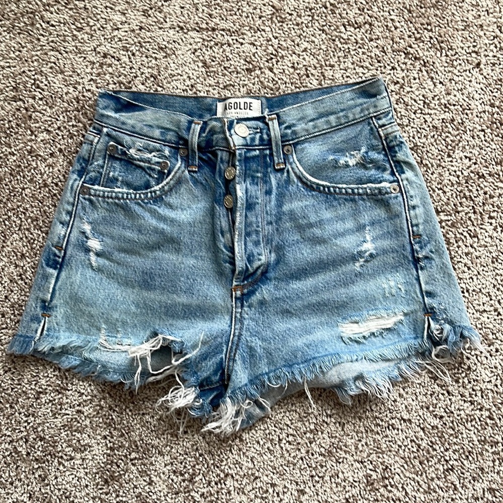 Agolde Jaden denim shorts, size 24